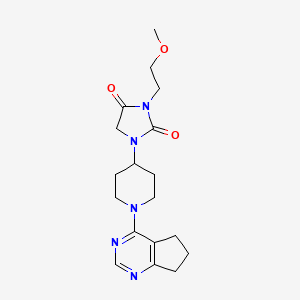 1-(1-{5H,6H,7H-cyclopenta[d]pyrimidin-4-yl}piperidin-4-yl)-3-(2-methoxyethyl)imidazolidine-2,4-dione