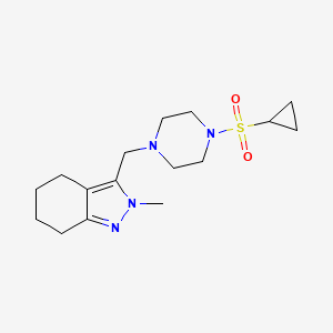 molecular formula C16H26N4O2S B12227401 3-{[4-(cyclopropanesulfonyl)piperazin-1-yl]methyl}-2-methyl-4,5,6,7-tetrahydro-2H-indazole 