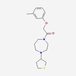 molecular formula C18H26N2O2S B12227413 2-(3-Methylphenoxy)-1-[4-(thiolan-3-yl)-1,4-diazepan-1-yl]ethan-1-one 