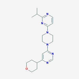 4-(Oxan-4-yl)-6-{4-[2-(propan-2-yl)pyrimidin-4-yl]piperazin-1-yl}pyrimidine