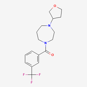 molecular formula C17H21F3N2O2 B12227453 1-(Oxolan-3-yl)-4-[3-(trifluoromethyl)benzoyl]-1,4-diazepane 