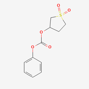 molecular formula C11H12O5S B12227465 1,1-Dioxidotetrahydrothiophen-3-yl phenyl carbonate 