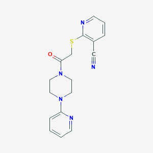 molecular formula C17H17N5OS B12227484 2-({2-Oxo-2-[4-(pyridin-2-YL)piperazin-1-YL]ethyl}sulfanyl)pyridine-3-carbonitrile 