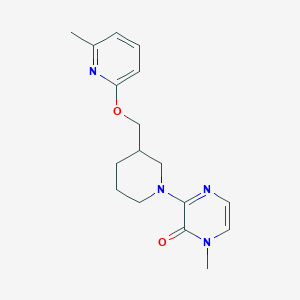 molecular formula C17H22N4O2 B12227491 1-Methyl-3-(3-{[(6-methylpyridin-2-yl)oxy]methyl}piperidin-1-yl)-1,2-dihydropyrazin-2-one 