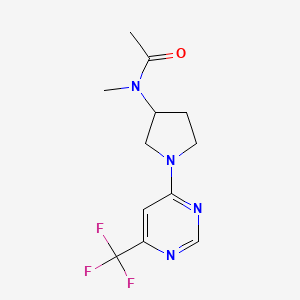 molecular formula C12H15F3N4O B12227496 N-methyl-N-{1-[6-(trifluoromethyl)pyrimidin-4-yl]pyrrolidin-3-yl}acetamide 