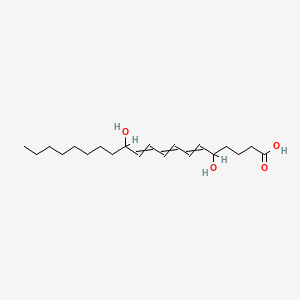 molecular formula C20H34O4 B1222750 5,12-Dihydroxyicosa-6,8,10-trienoic acid 