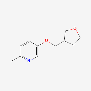 molecular formula C11H15NO2 B12227502 2-Methyl-5-[(oxolan-3-yl)methoxy]pyridine 