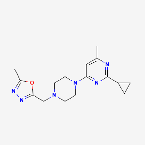 2-Cyclopropyl-4-methyl-6-{4-[(5-methyl-1,3,4-oxadiazol-2-yl)methyl]piperazin-1-yl}pyrimidine