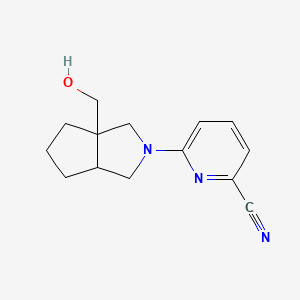 molecular formula C14H17N3O B12227510 6-[3a-(Hydroxymethyl)-octahydrocyclopenta[c]pyrrol-2-yl]pyridine-2-carbonitrile 