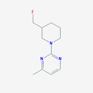 molecular formula C11H16FN3 B12227554 2-[3-(Fluoromethyl)piperidin-1-yl]-4-methylpyrimidine 