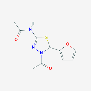 N-(3-acetyl-2-(2-furyl)-1,3,4-thiadiazolin-5-yl)acetamide