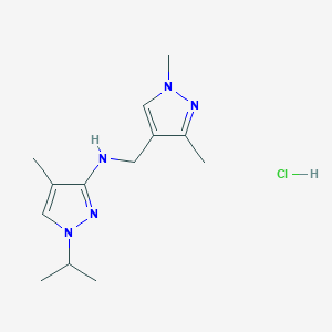 molecular formula C13H22ClN5 B12227569 N-[(1,3-dimethyl-1H-pyrazol-4-yl)methyl]-1-isopropyl-4-methyl-1H-pyrazol-3-amine 