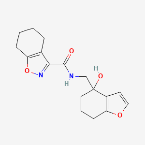 molecular formula C17H20N2O4 B12227582 N-[(4-hydroxy-4,5,6,7-tetrahydro-1-benzofuran-4-yl)methyl]-4,5,6,7-tetrahydro-1,2-benzoxazole-3-carboxamide 