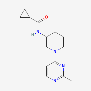 molecular formula C14H20N4O B12227589 N-[1-(2-methylpyrimidin-4-yl)piperidin-3-yl]cyclopropanecarboxamide 