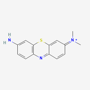 molecular formula C14H14N3S+ B1222759 3-Amino-7-(dimethylamino)phenothiazin-5-ium CAS No. 62298-43-5