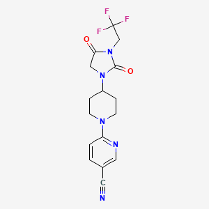 6-{4-[2,4-Dioxo-3-(2,2,2-trifluoroethyl)imidazolidin-1-yl]piperidin-1-yl}pyridine-3-carbonitrile