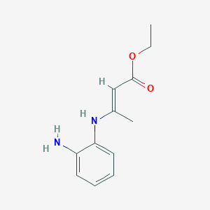 molecular formula C12H16N2O2 B12227617 ethyl (2E)-3-[(2-aminophenyl)amino]but-2-enoate CAS No. 79923-70-9