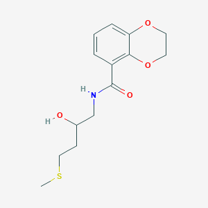 molecular formula C14H19NO4S B12227663 N-[2-hydroxy-4-(methylsulfanyl)butyl]-2,3-dihydro-1,4-benzodioxine-5-carboxamide 