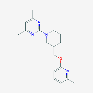 4,6-Dimethyl-2-(3-{[(6-methylpyridin-2-yl)oxy]methyl}piperidin-1-yl)pyrimidine