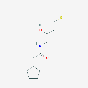 molecular formula C12H23NO2S B12227691 2-cyclopentyl-N-[2-hydroxy-4-(methylsulfanyl)butyl]acetamide 