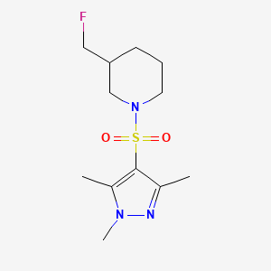 molecular formula C12H20FN3O2S B12227713 3-(fluoromethyl)-1-[(1,3,5-trimethyl-1H-pyrazol-4-yl)sulfonyl]piperidine 