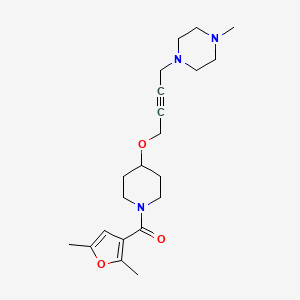 molecular formula C21H31N3O3 B12227726 1-(4-{[1-(2,5-Dimethylfuran-3-carbonyl)piperidin-4-yl]oxy}but-2-yn-1-yl)-4-methylpiperazine 