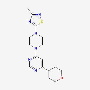 4-[4-(3-Methyl-1,2,4-thiadiazol-5-yl)piperazin-1-yl]-6-(oxan-4-yl)pyrimidine