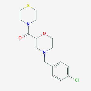 4-[(4-Chlorophenyl)methyl]-2-(thiomorpholine-4-carbonyl)morpholine