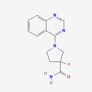 molecular formula C13H13FN4O B12227794 3-Fluoro-1-(quinazolin-4-yl)pyrrolidine-3-carboxamide 