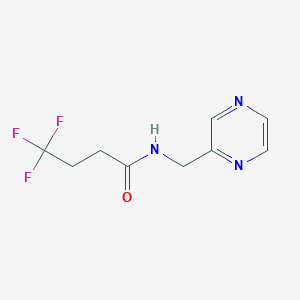 molecular formula C9H10F3N3O B12227807 4,4,4-trifluoro-N-[(pyrazin-2-yl)methyl]butanamide 