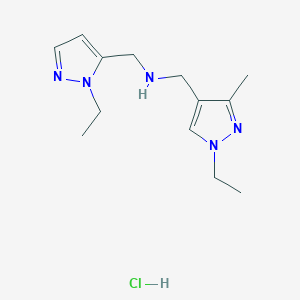 molecular formula C13H22ClN5 B12227832 1-(1-ethyl-3-methyl-1H-pyrazol-4-yl)-N-[(1-ethyl-1H-pyrazol-5-yl)methyl]methanamine 