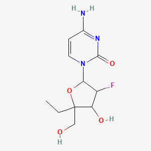 molecular formula C11H16FN3O4 B12227839 2'-Deoxy-4'-ethyl-2'-fluorocytidine 