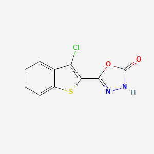 molecular formula C10H5ClN2O2S B1222786 3-Chloro-2-(2,3-dihydro-2-oxo-1,3,4-oxadiazol-5-yl)benzo(b)thiophene CAS No. 78620-31-2
