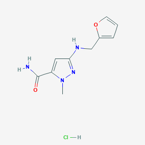 molecular formula C10H13ClN4O2 B12227876 3-[(2-furylmethyl)amino]-1-methyl-1H-pyrazole-5-carboxamide 