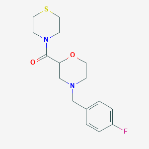 4-[(4-Fluorophenyl)methyl]-2-(thiomorpholine-4-carbonyl)morpholine