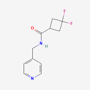 molecular formula C11H12F2N2O B12227894 3,3-difluoro-N-[(pyridin-4-yl)methyl]cyclobutane-1-carboxamide 