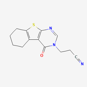 molecular formula C13H13N3OS B12227898 [1]Benzothieno[2,3-d]pyrimidine-3(4H)-propanenitrile, 5,6,7,8-tetrahydro-4-oxo- CAS No. 40277-48-3