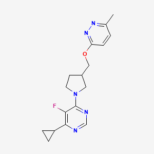 4-Cyclopropyl-5-fluoro-6-(3-{[(6-methylpyridazin-3-yl)oxy]methyl}pyrrolidin-1-yl)pyrimidine