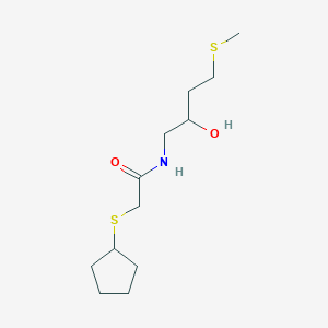 2-(cyclopentylsulfanyl)-N-[2-hydroxy-4-(methylsulfanyl)butyl]acetamide