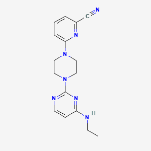 molecular formula C16H19N7 B12227924 6-{4-[4-(Ethylamino)pyrimidin-2-yl]piperazin-1-yl}pyridine-2-carbonitrile 