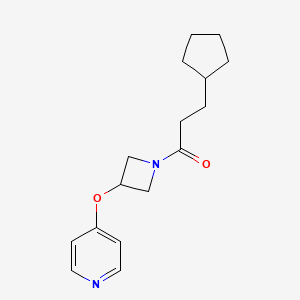 3-Cyclopentyl-1-[3-(pyridin-4-yloxy)azetidin-1-yl]propan-1-one