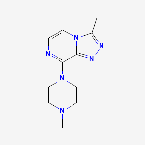 molecular formula C11H16N6 B12227929 1-Methyl-4-{3-methyl-[1,2,4]triazolo[4,3-a]pyrazin-8-yl}piperazine 