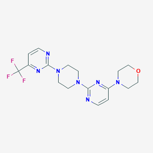 molecular formula C17H20F3N7O B12227936 4-(2-{4-[4-(Trifluoromethyl)pyrimidin-2-yl]piperazin-1-yl}pyrimidin-4-yl)morpholine 