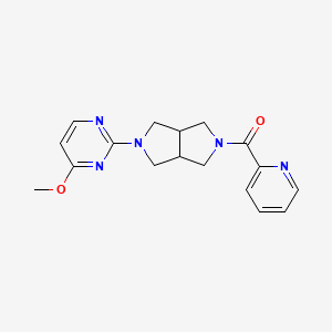 molecular formula C17H19N5O2 B12227938 4-Methoxy-2-[5-(pyridine-2-carbonyl)-octahydropyrrolo[3,4-c]pyrrol-2-yl]pyrimidine 