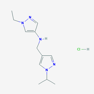 molecular formula C12H20ClN5 B12227951 1-ethyl-N-[(1-isopropyl-1H-pyrazol-4-yl)methyl]-1H-pyrazol-4-amine 