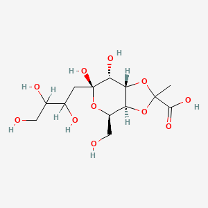 B1222796 (3aS,4R,6R,7R,7aS)-6,7-dihydroxy-4-(hydroxymethyl)-2-methyl-6-(2,3,4-trihydroxybutyl)-3a,4,7,7a-tetrahydro-[1,3]dioxolo[4,5-c]pyran-2-carboxylic acid CAS No. 87810-47-7