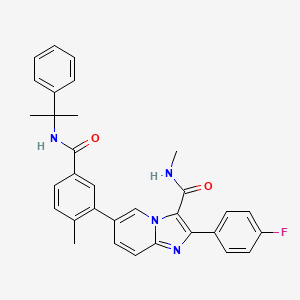 2-(4-Fluorophenyl)-n-methyl-6-(2-methyl-5-(2-phenylpropan-2-ylcarbamoyl)phenyl)imidazo[1,2-a]pyridine-3-carboxamide