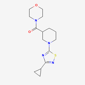 molecular formula C15H22N4O2S B12227969 4-[1-(3-Cyclopropyl-1,2,4-thiadiazol-5-yl)piperidine-3-carbonyl]morpholine 