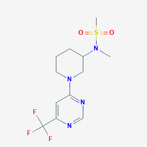 molecular formula C12H17F3N4O2S B12227994 N-methyl-N-{1-[6-(trifluoromethyl)pyrimidin-4-yl]piperidin-3-yl}methanesulfonamide 