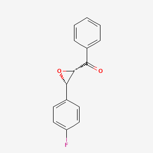 molecular formula C15H11FO2 B1222801 Methanone, (3-(4-fluorophenyl)oxiranyl)phenyl-, trans- CAS No. 27729-98-2